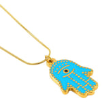 Blue & Gold / 1 Piece Classic Series Retro Eye Stainless Steel  Gold Color Women's Pendant Necklaces 